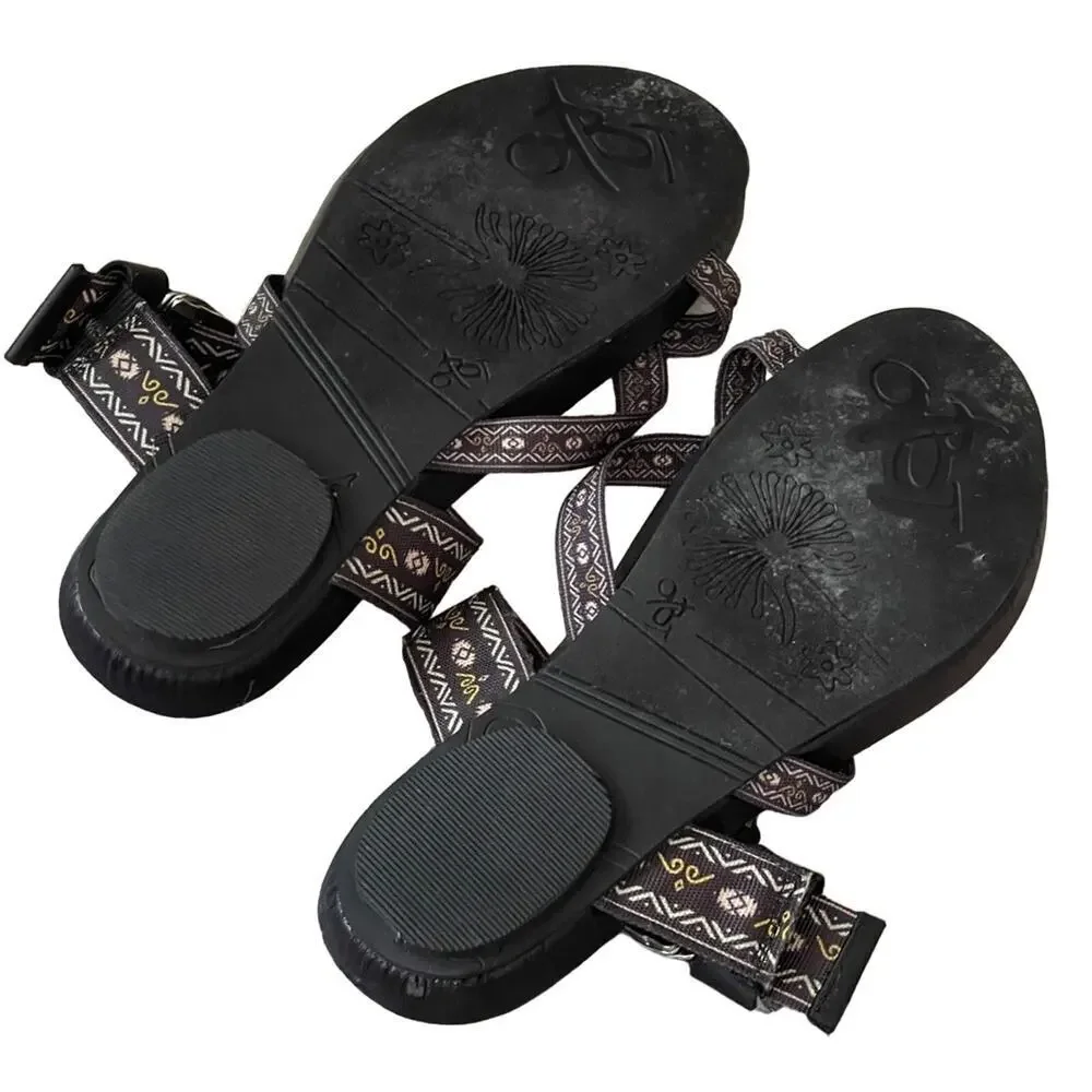 OTBT Cade Slide Azetc Print Sandals Black Size 7